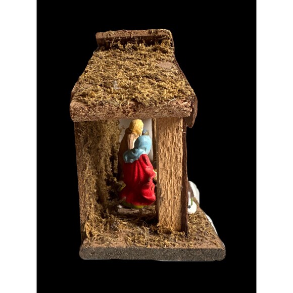 Vintage nativity set, handcrafted, figures, stable European Christmas tradition - Picture 2 of 4